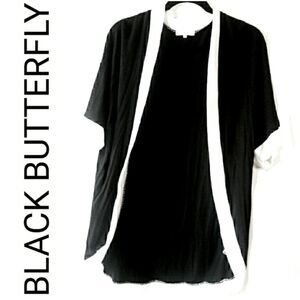 BLACK BUTTERFLY TUNIC - BLACK & WHITE